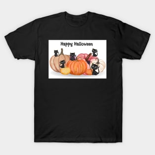 Cute Black Halloween Cats T-Shirt